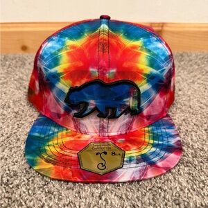 Grassroots California Removable Bear Tech Tie Dye Rainbow Fitted Hat - 8 1/4